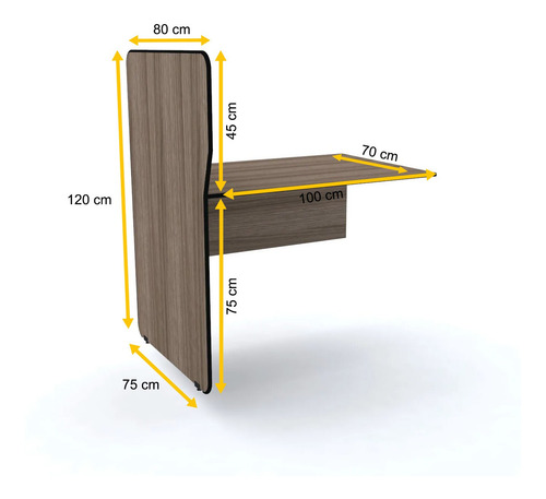Baia Atendimento Simples Contínua Pandin Maxxi - Walnut Walnut
