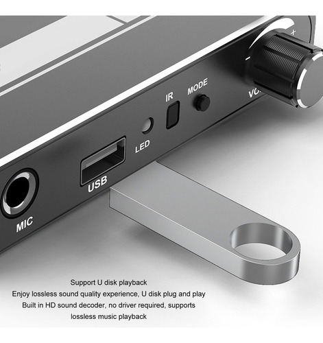 Mini Receptor De Sonido Bluetooth 5.2 Hifi Con Soporte U Dis