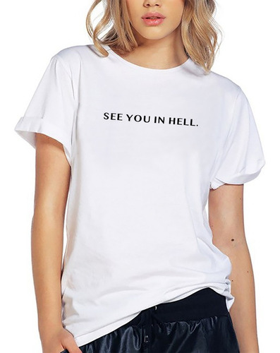 Blusa See You In Hell Playera Lucifer Camiseta Elite #654