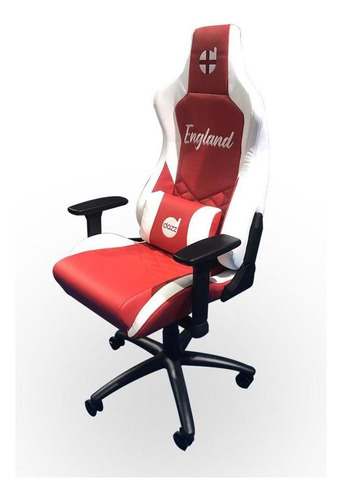 Cadeira Gamer Dazz 6261 Nations Inglaterra Branco/vermelho Cor Preto/Vermelho Material do estofamento Couro sintético