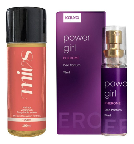Perfume Power Girl Feromonios E Óleo Pós Banho Hidratante