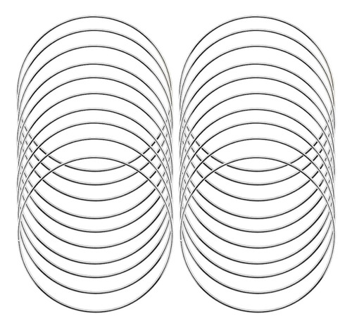 Paquete De 20 Anillos De Metal Plateados De 4 Pulgadas Con F