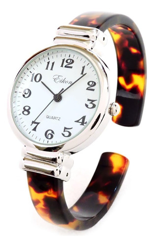 Reloj De Pulsera Para Mujer Con Correa Acrílica Plateada