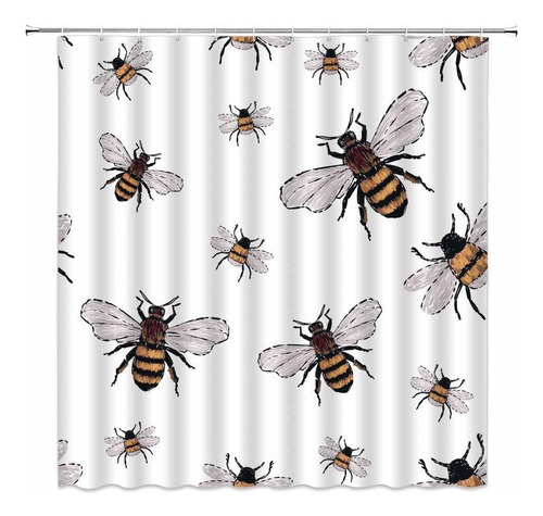 Abejas Cortina De Ducha Acuarela Bumble Big Honey Bee I...