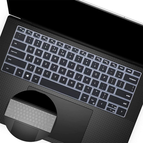 2 Protectores Teclado Negro Transparente Para Dell Xps