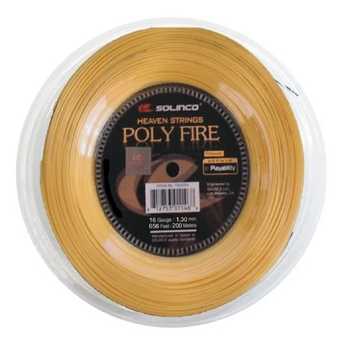 Rollo Cuerda Raqueta Tenis Solinco Poly Fire 1,30 + Regalo 