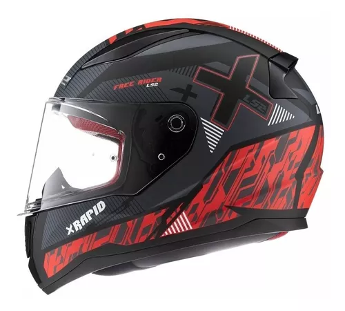 Casco Moto Mujer Integral Ls2 353 Rapid Xtreet Negro Rojo Pr