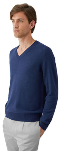 Sweater Pullover Hombre V Bremer Lana Angora Premium
