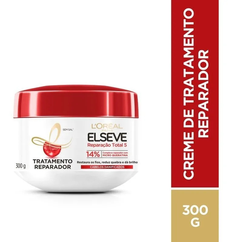 Creme de Tratamento Capilar Elseve Reparação Total 5 com Cicatri-Ceramida 300g