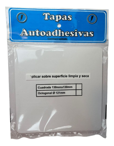 Tapa Ciega Autoadhesiva Para Caja Cuadrada 10x10 Pack X 5