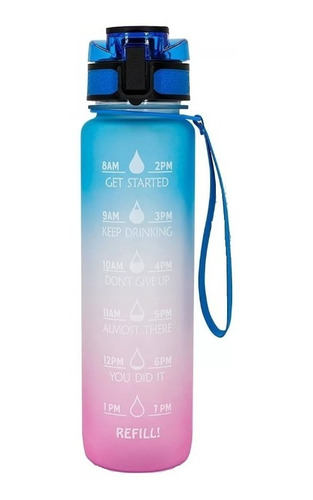 Botella De Agua Con Marcador De Tiempo Motivacional 1 Litro