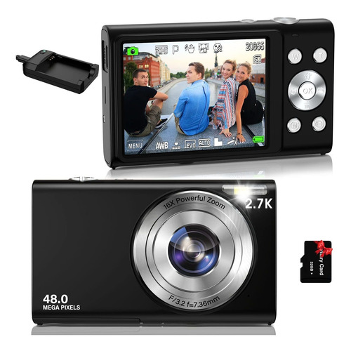 Digital Camera Auto Focus 2.7k Vlogging Camera Hd 48mp 16x D