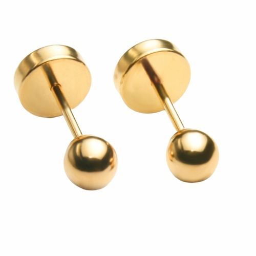 Aros Abridores Oro 18k Bolita 5 Mm 