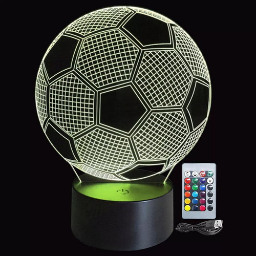! Luces De Mesa 3d Con Colores En Forma De Balón De Fútbol,