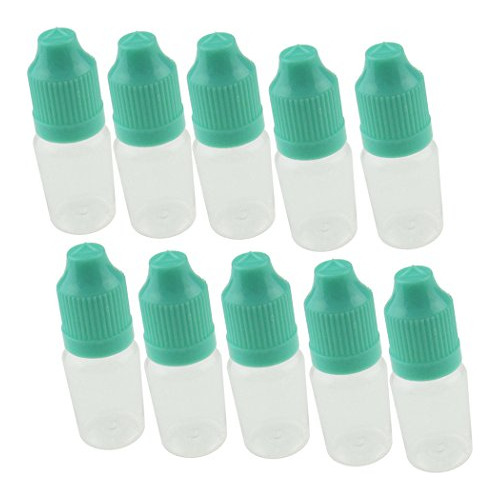 Botella De Plástico Con Gotero, 5ml (10pcs, Tapa Verde)