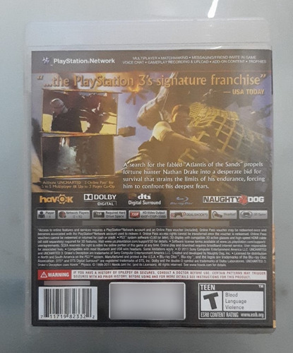 Uncharted 3 Drake S Deception Para Ps3 (Usado)