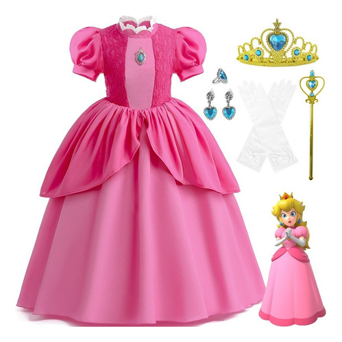 Disfraz De Super Brothers Melocotón Para Niñas Vestido De Princesa Fiesta De Halloween Navidad