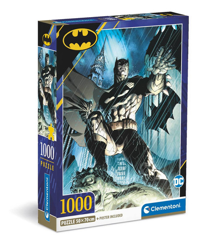 Rompecabezas Batman Gotico 1000 Pz Clementoni Italia Ciudad Dc Comics Caballero De La Noche