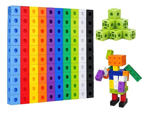 Eonspark 100 Cubos Montessori Educativos Juguete Stem Para Niños, Aprendizaje De Matemáticas, Bloques Didácticos Para Escuela Y Juego