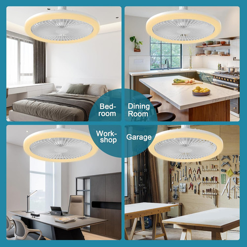 Ventilador De Techo Foco Con Luz Y Control Remoto 10 PuLG