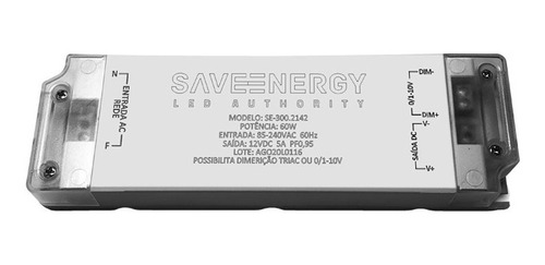 Fonte 5a 60w Chaveada Dimmer 12v Bivolt Comeia Slim Save