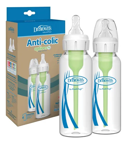 comprar Set X2 Biberones De Vidrio Boca Estrecha De 8 Oz Color Transparente