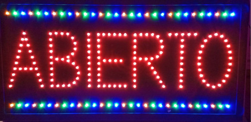 Aviso Letrero Luminoso De Led De Colores 60 X 30 Cm.