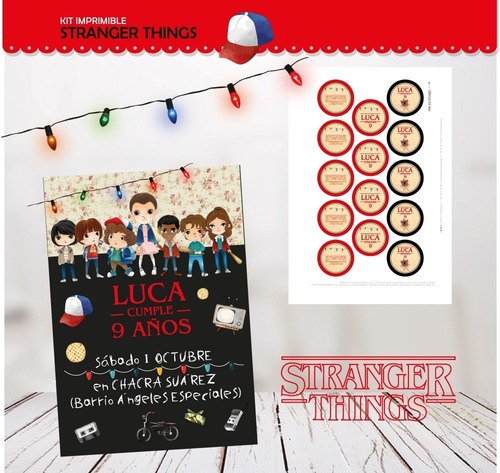 Kit Imprimible Stranger Things Envoltorios Invitación Full