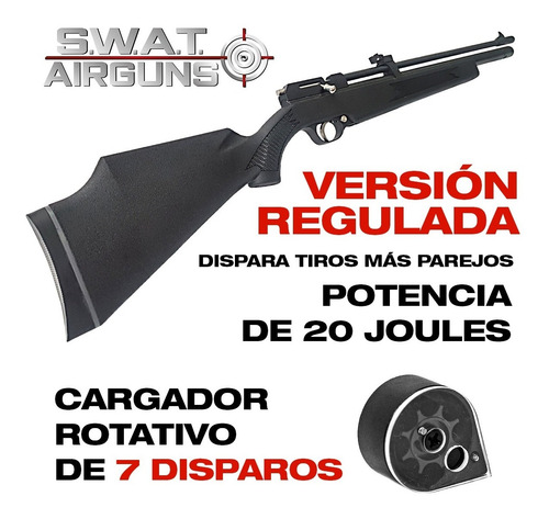 Imagen 2 de 10 de Rifle Pcp Swat Airguns Pr900 Regulado 5,5 Mm Inflador Apolo