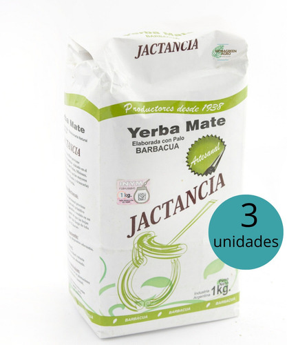 Yerba Mate Jactancia Pack 3 Unidades De Kg