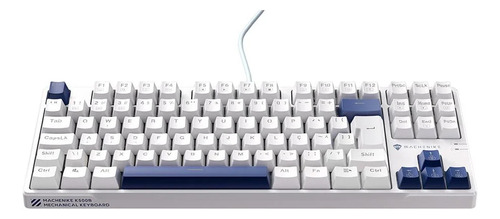 Teclado Gamer Mecanico Branco Abnt Led Rainbow Switch Brown
