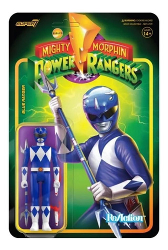 Power Rangers Reaction Action Figure Blue Ranger Super 7
