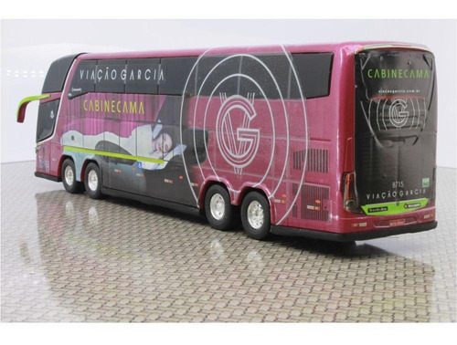 Ônibus Em Miniatura Viação Garcia Cabine Cama Rosa Dd