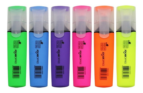 Marca Texto Jocar Office Neon Fever Estojo Com 6 Cores