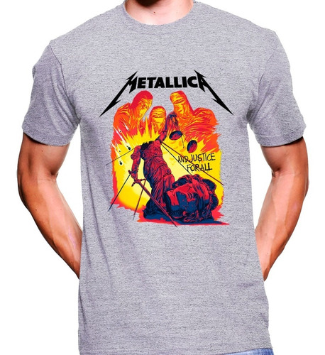 Camiseta Premium Dtg Rock Metallica And Justice For All 