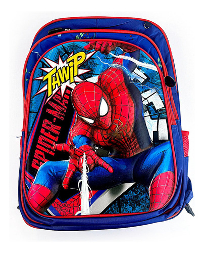 Mochila 3 En 1 Spider Lunchera Lapicera Escolar Esc Araña Hombre Araña