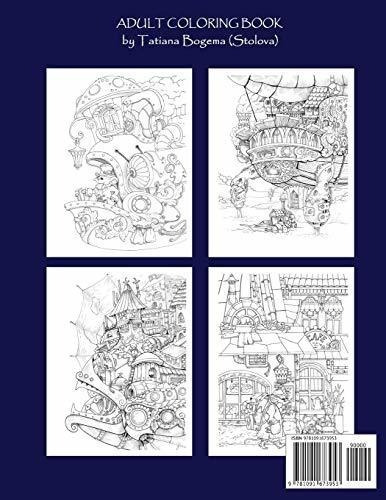 Nice Little Town 8 Adult Coloring Book (stress..., de Bogema (Stolova), Tati. Editorial Independently Published en inglés