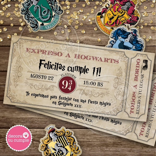 Invitacion Imprimible Harry Potter Hogwarts
