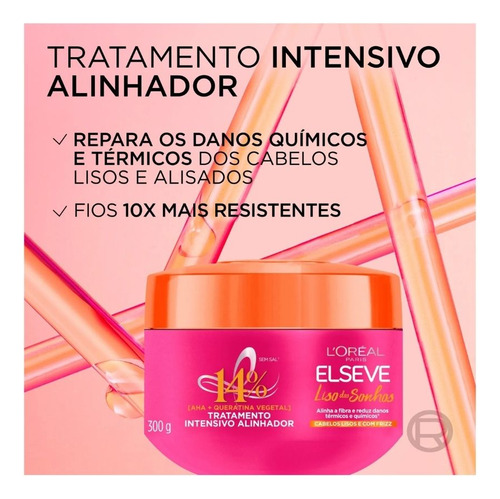 Kit Elseve Liso Dos Sonhos Sh 400ml+cond+cr Trat+cr Pent+ser