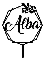 Comprar Cake Topper Adorno Torta - Nombre En Exagono Adorno Torta
