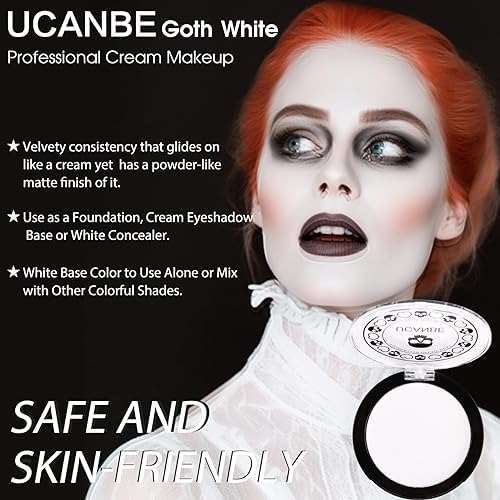 Ucanbe Maquillaje De Base De Crema A Polvo Blanco Gótico, Pi