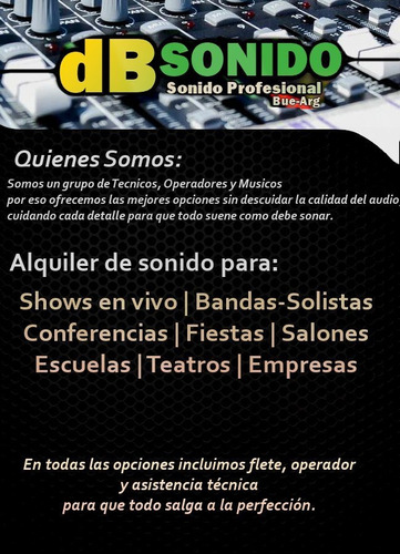 Alquiler Sonido Dj Iluminacion Fiestas Electronica
