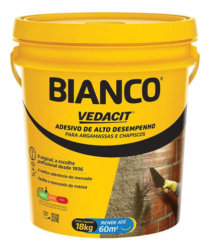 Bianco Adesivo Chapisco Cola Gesso - Balde 18kg