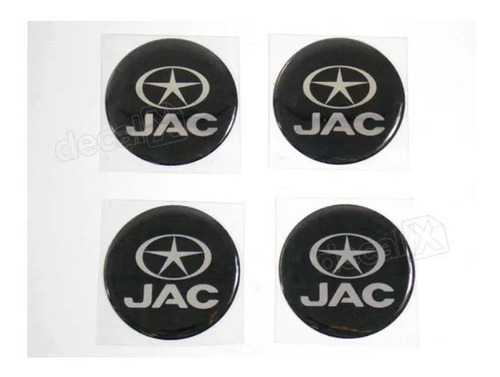 Adesivos Compatível Emblema Resinado Roda Jac 58mm F496 Cor Preto