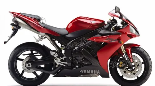 Pegatinas compatibles con Yamaha R1 2005 en rojo y negro, R104vp, con el emblema gráfico en color R1 2005, rojo y negro