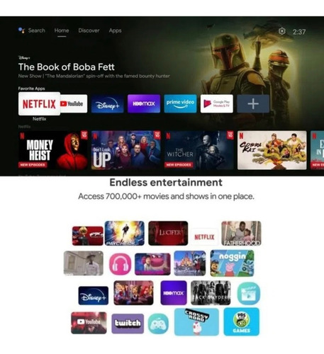 Onn. Tv Box 4k Con Control De Voz Mediente Google
