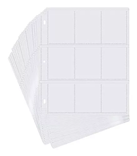 POKONBOY 288 Pockets Trading Card Sleeves, 9-Pocket Trading Card Binder  Sheets Card Storage Album Pages