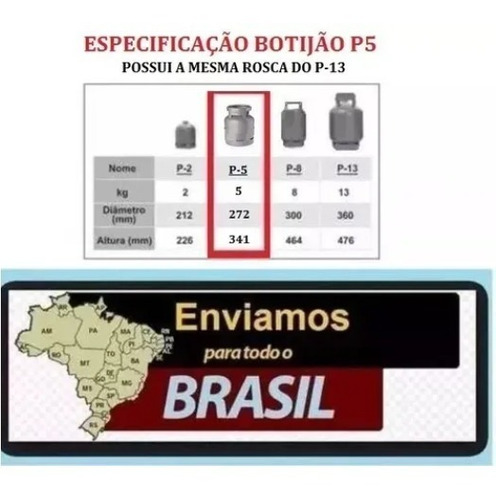 Imagem 3 de 3 de Botijao Recipiente 5 Quilos 2021 Liquigas Vazio
