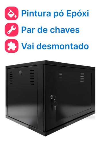 Mini Rack / Parede 19'' 7u X 570mm Desmontável Frete Gratis