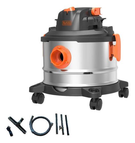 Aspiradora Seco Humedo 15l 1200w Black + Decker Color Gris